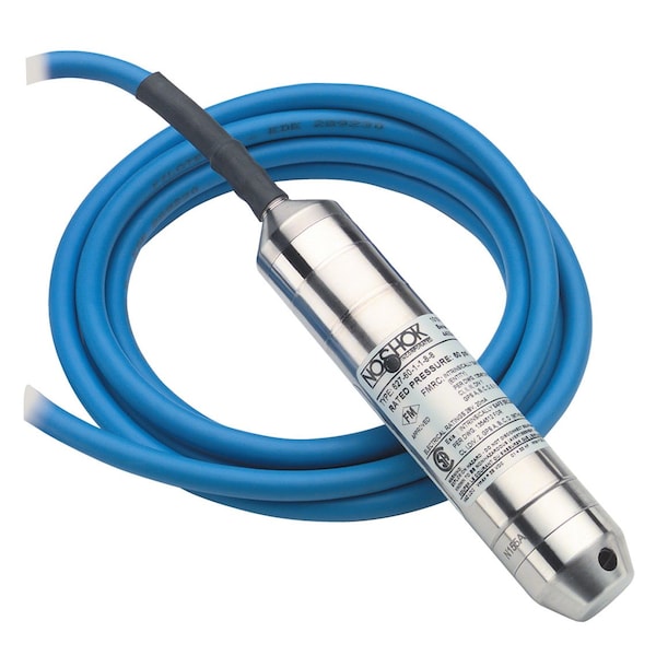 Submersible Pressure Transmitter, 0 psig to 15 psig, 0.25% Accuracy (BFSL), 4 mA to 20 mA Output, Nose Cone, 30 ft FEP Cable